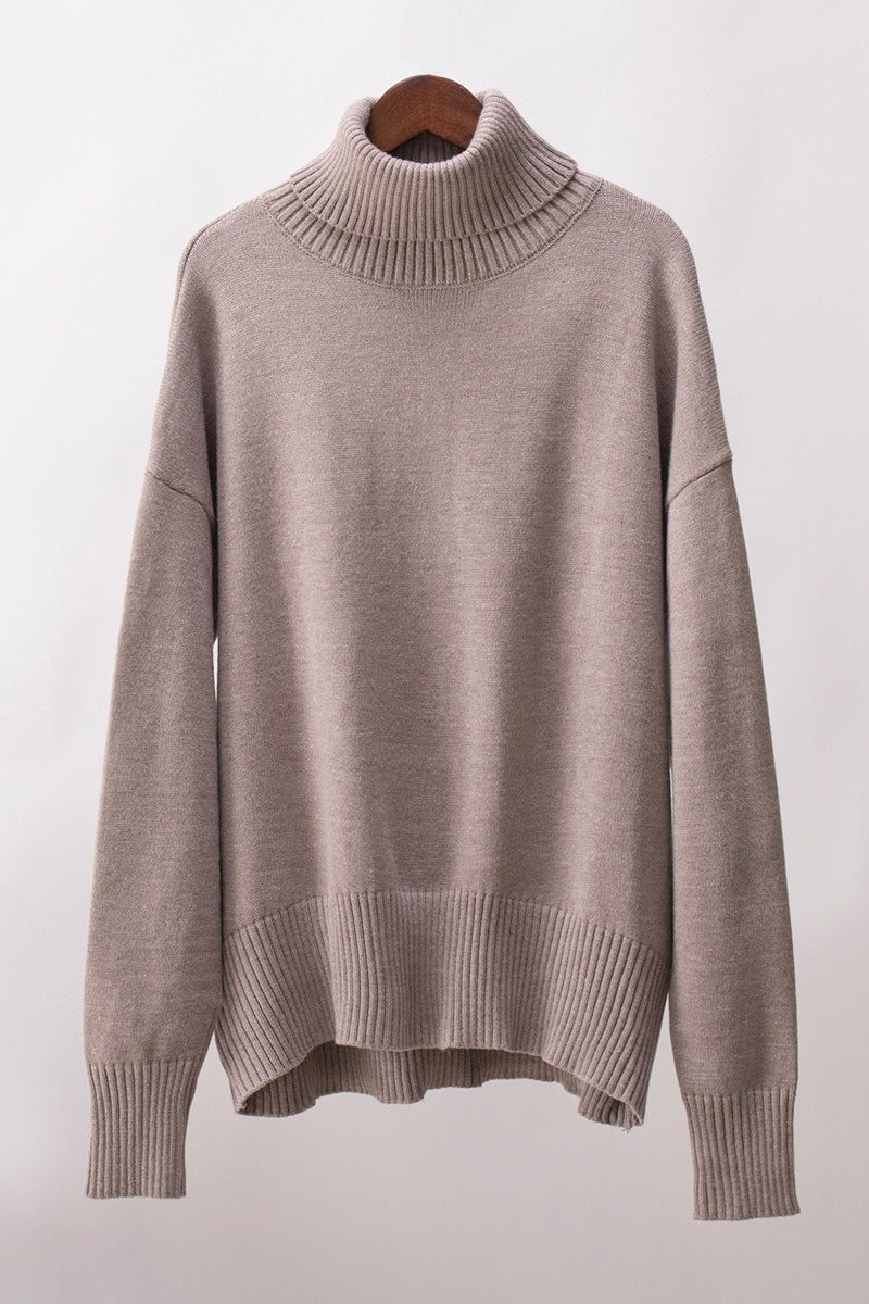 Turtleneck Long Sleeve Sweater Lavish Daily