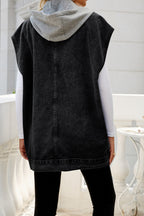 Vintage Denim Vest with Detachable Hood Lavish Daily