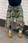 Camo Double Waist Ripped Jeans LavishDaily