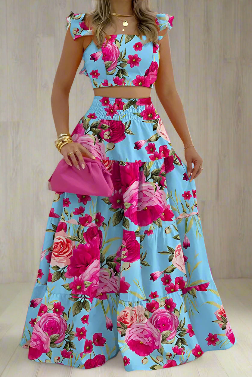 Cami Crop Top with High Waist Skirt Set Lavish Daily