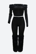 Feather Trim Glamour Set Lavish Daily
