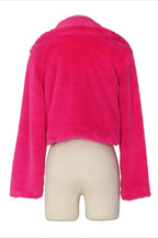 Faux Leather Lapel Short Jacket Lavish Daily