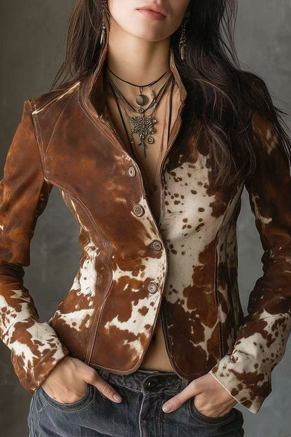 Single Breasted Slim Fit Long Sleeve Jacket Lavish Daily