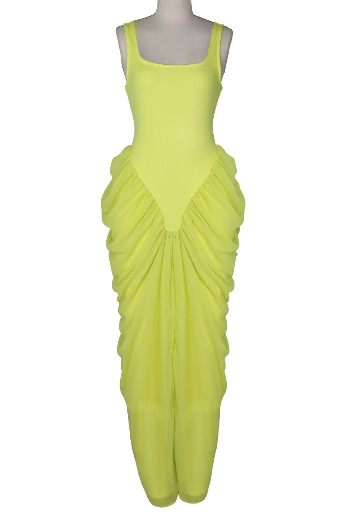 Draped V-Waist Chiffon Maxi Dress Lavish Daily