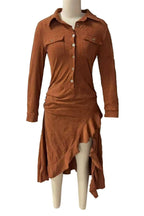 Irregular Ruffled Collared Maxi Dress Lavish Daily