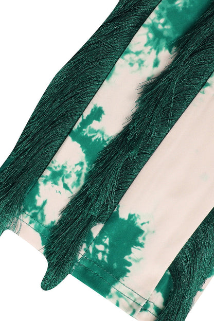 Abstract Print Fringe Cami & Pants Set Lavish Daily