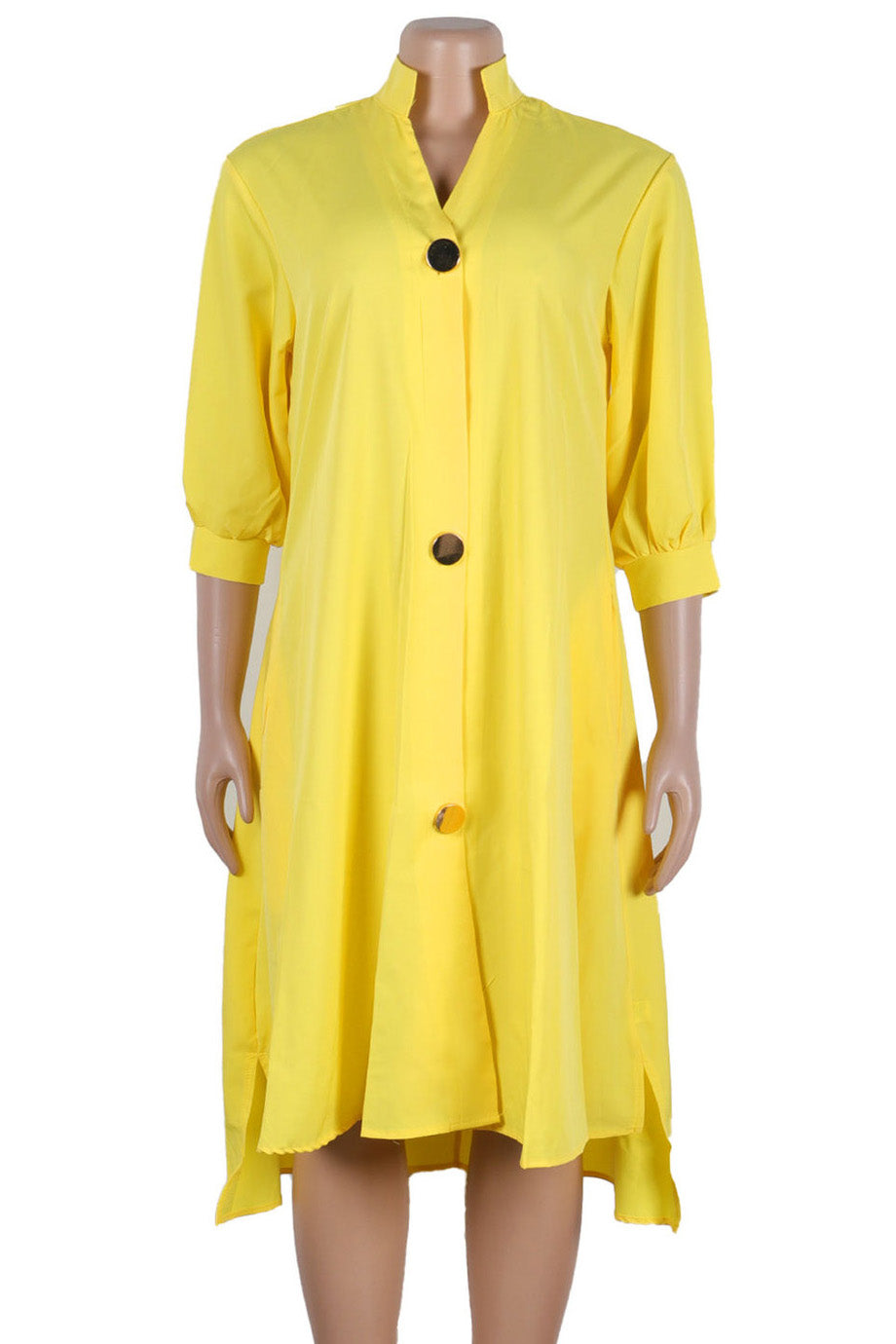 High-Low Lantern Sleeve Asymmetric Midi Dress Lavish Daily