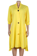 High-Low Lantern Sleeve Asymmetric Midi Dress Lavish Daily