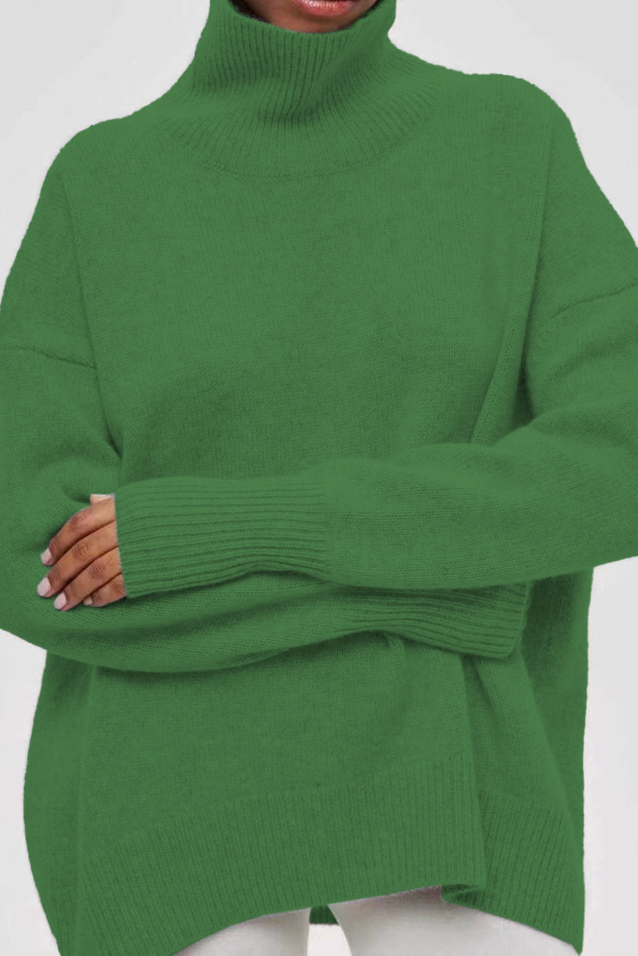 Oversized Knitted Turtleneck Sweater Lavish Daily