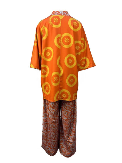 Abstract Print Kaftan & Wide Leg Pants Set Lavish Daily