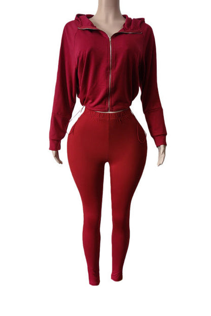 Zip Hoodie High Waist Leggings Set Lavish Daily