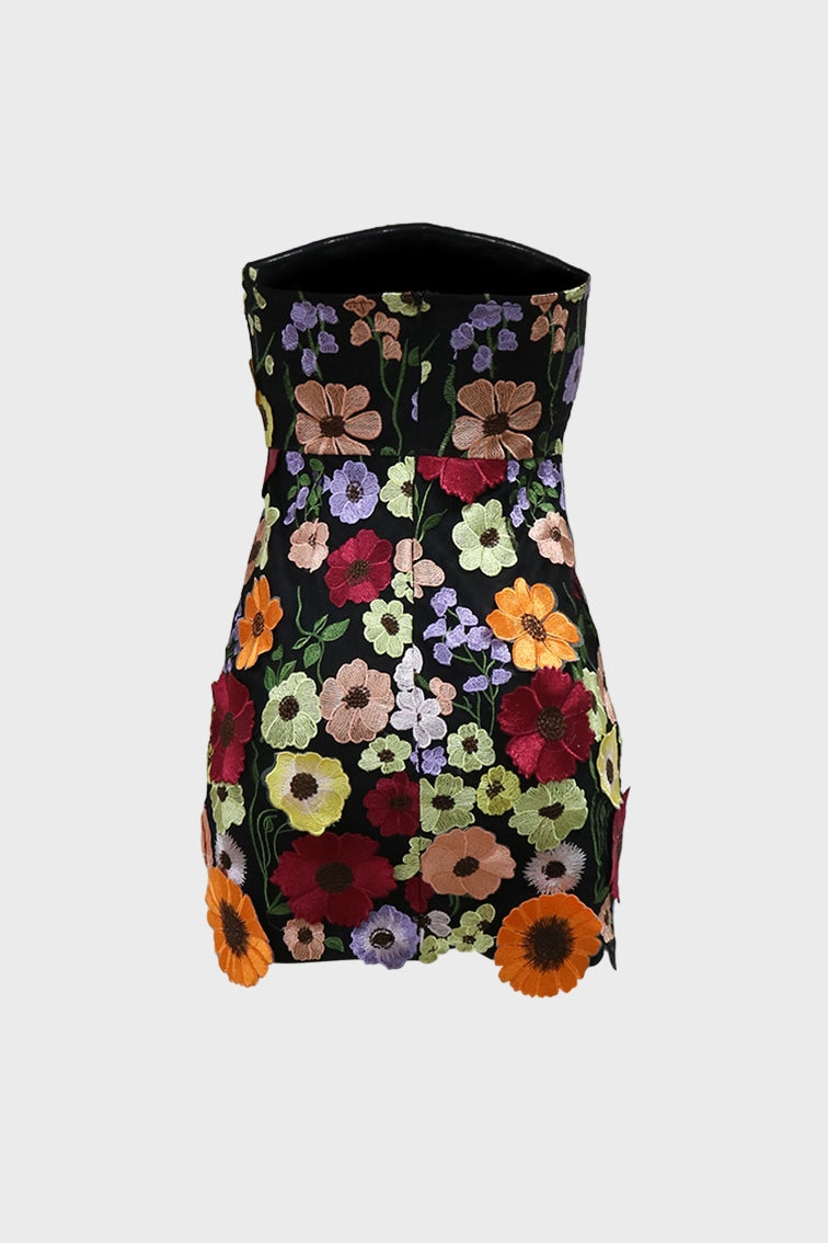 Off Shoulder 3D Embroidery Tube Mini Dresses Lavish Daily