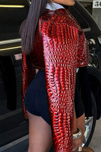 Snakeskin Cropped Jacket Lavish Daily