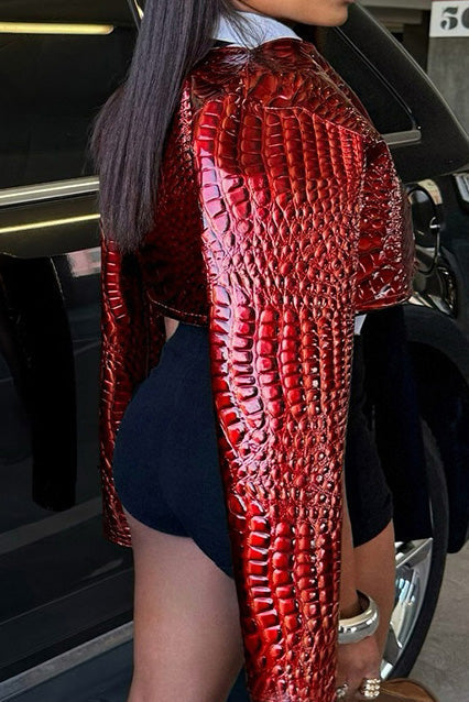 Snakeskin Cropped Jacket Lavish Daily