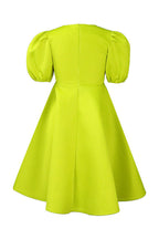 Round Neck Sleeve Slim Waist Swing A-Line Dress Lavish Daily
