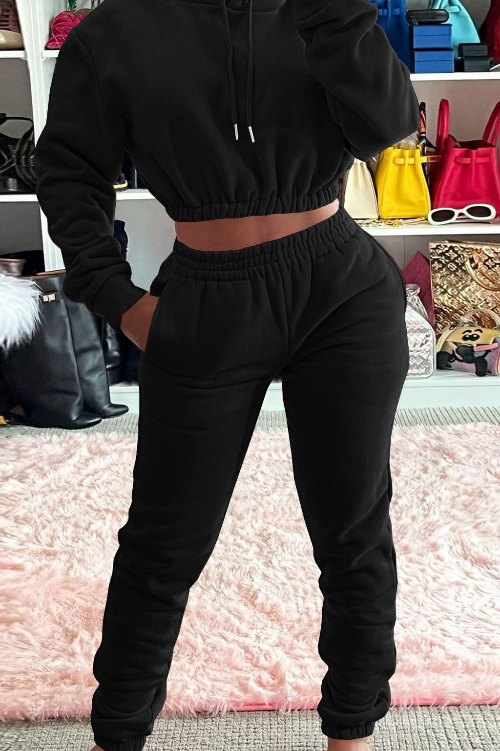 Hooded Pocket Tracksuit Set Lavish Daily