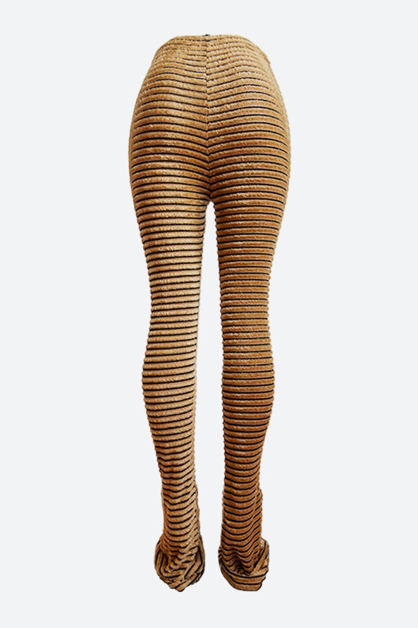 Striped Fuzzy Leggings Lavish Daily