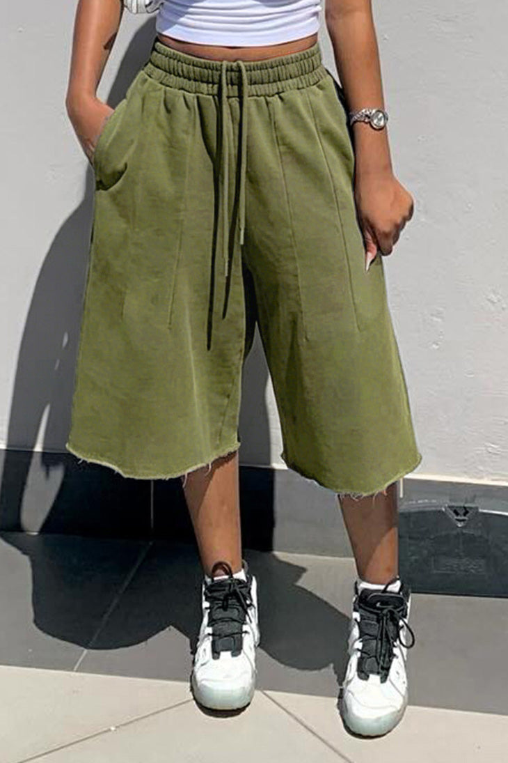 Vintage Wash Raw Hem Baggy Sweat Shorts Lavish Daily