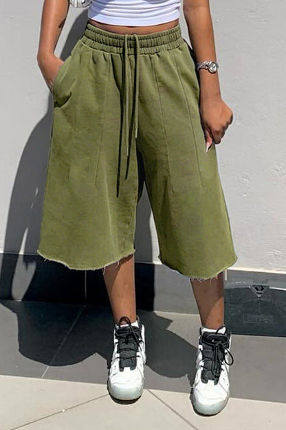 Vintage Wash Raw Hem Baggy Sweat Shorts Lavish Daily