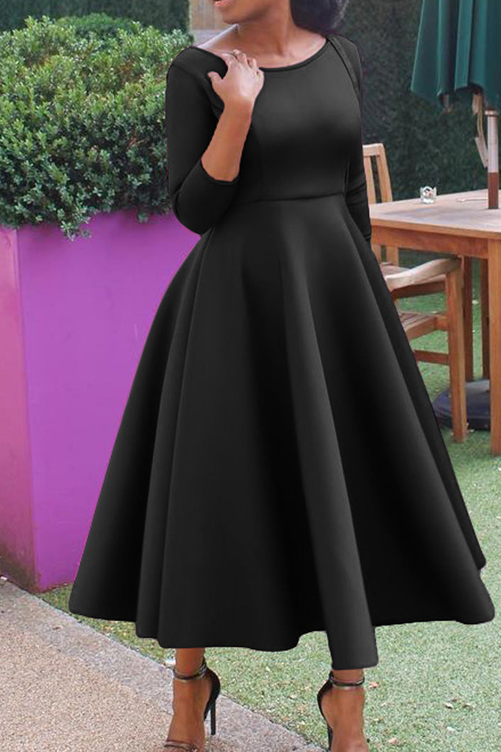 Elegant Solid Color A-Line Evening Dress Lavish Daily