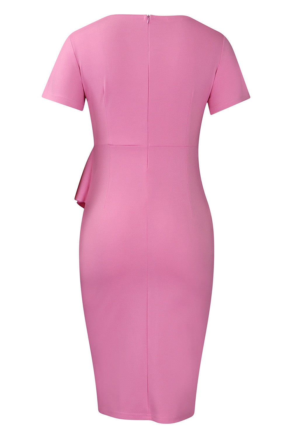 Solid Color Hip Ruffled High-Waisted Dress Lavish Daily