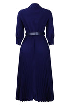 Solid Color Cinched Waist Pleated Long Dress Lavish Daily