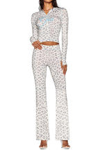 Leopard Print Zip Crop & Flare Set Lavish Daily