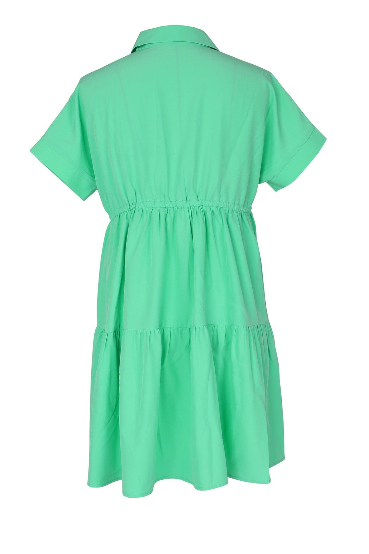 Tiered Button-Down Babydoll Mini Dress Lavish Daily