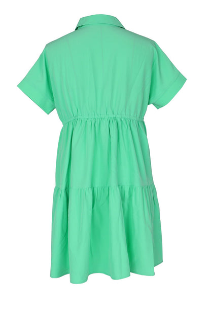 Tiered Button-Down Babydoll Mini Dress Lavish Daily