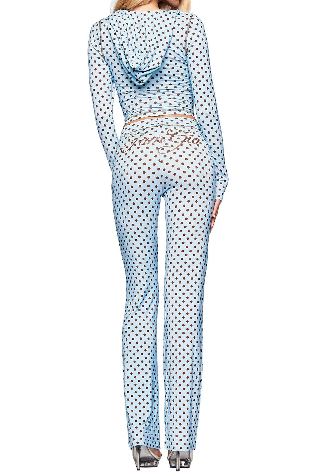 Polka Dot Zip Crop & Flare Set Lavish Daily