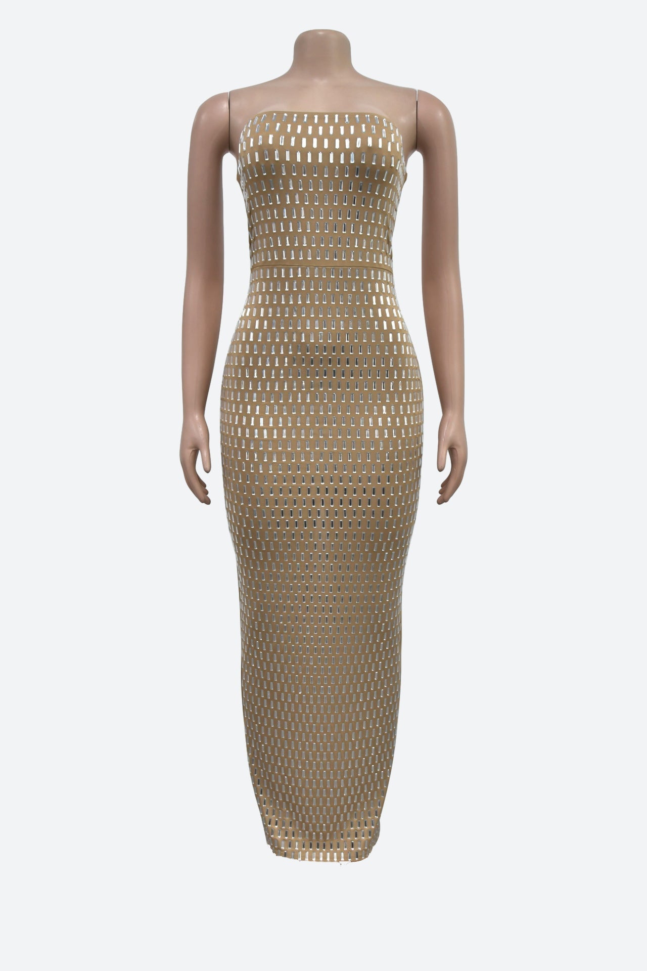 Embellished Bandeau Maxi Dress Lavish Daily