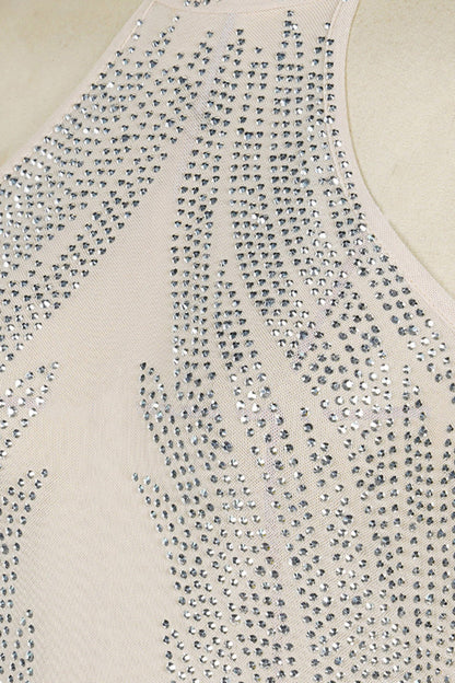 Sheer Silver Illusion Halter Maxi Gown Lavish Daily