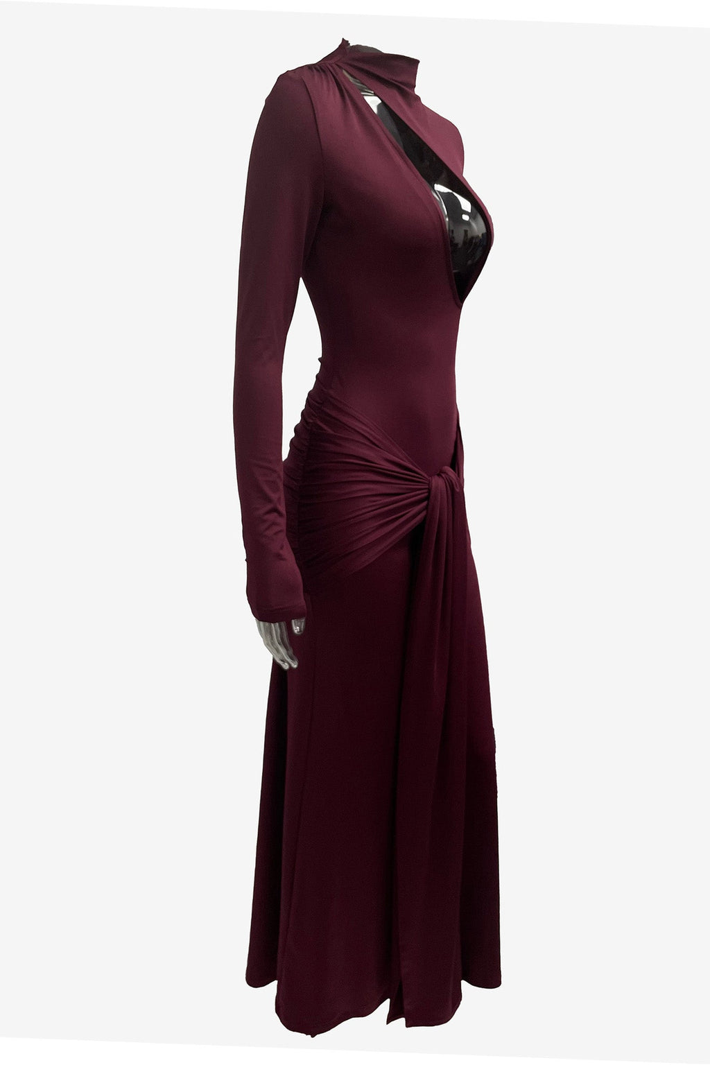 Solid Long Sleeve Cutout Bodycon Dress LavishDaily