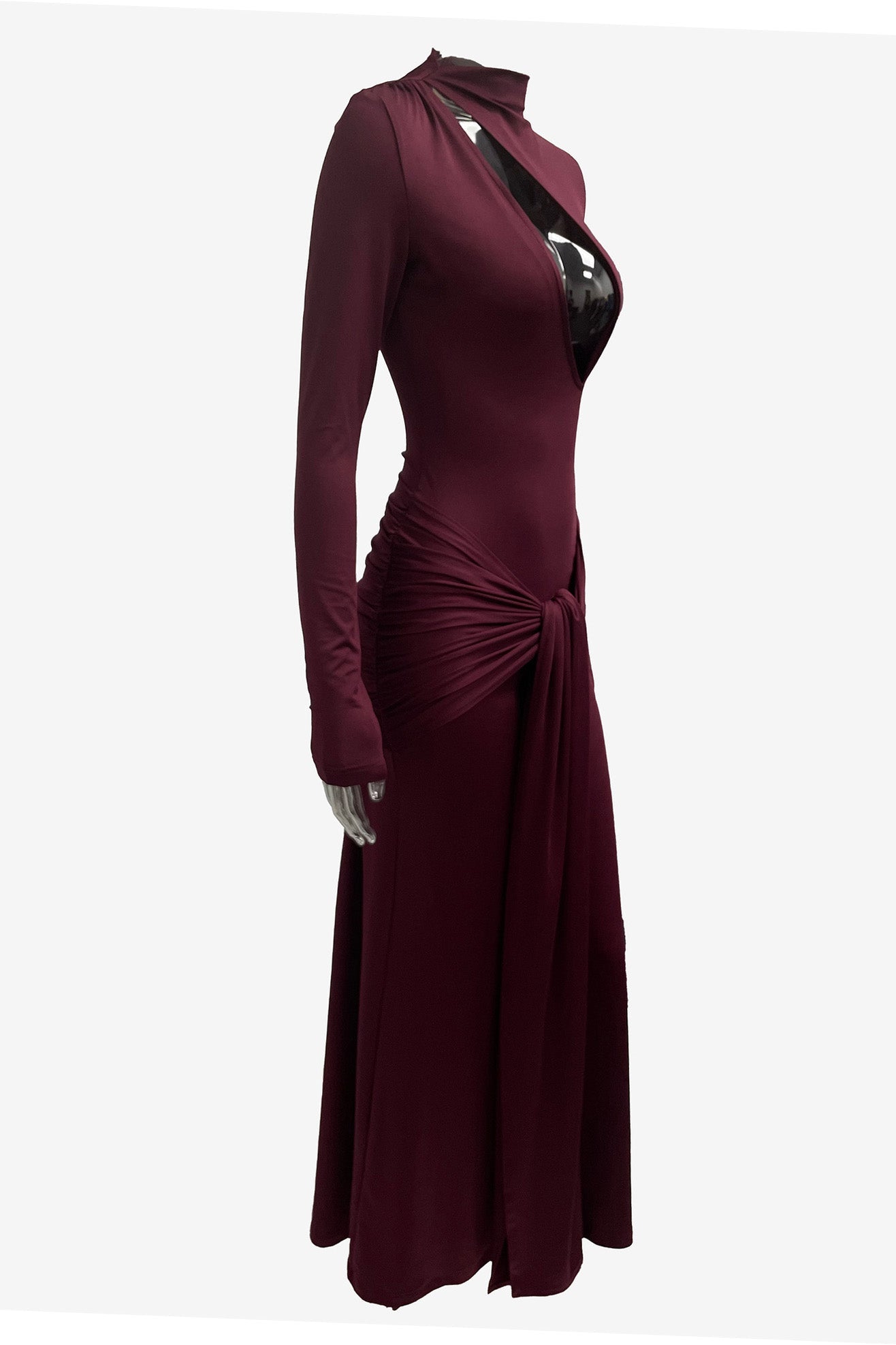 Solid Long Sleeve Cutout Bodycon Dress LavishDaily