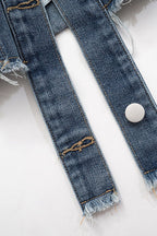Denim Polo Collar Short Top Coat Lavish Daily