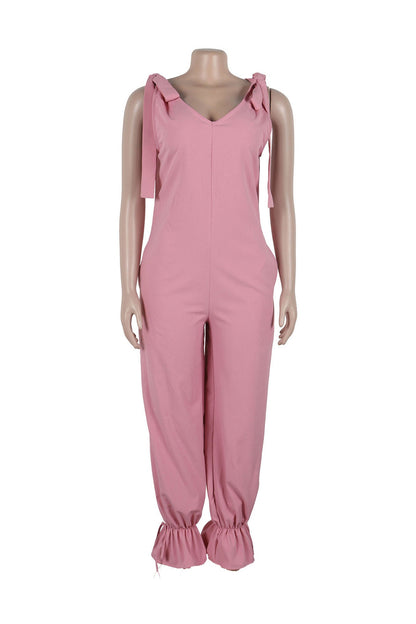Bandage Casual Style Loose Jumpsuit Lavish Daily