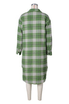 Contrast Plaid Slit Shacket Lavish Daily