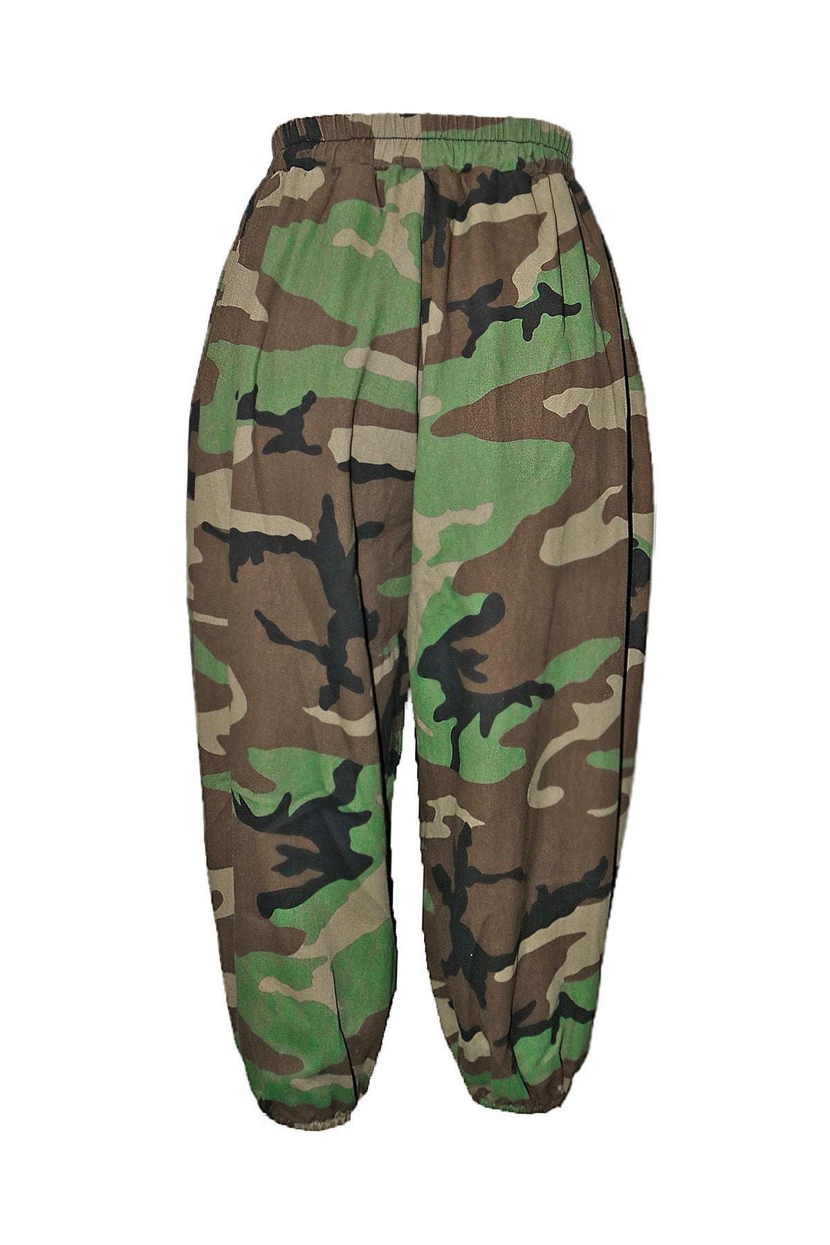 Camo Print Elastic Waist Capri Jeans Lavish Daily
