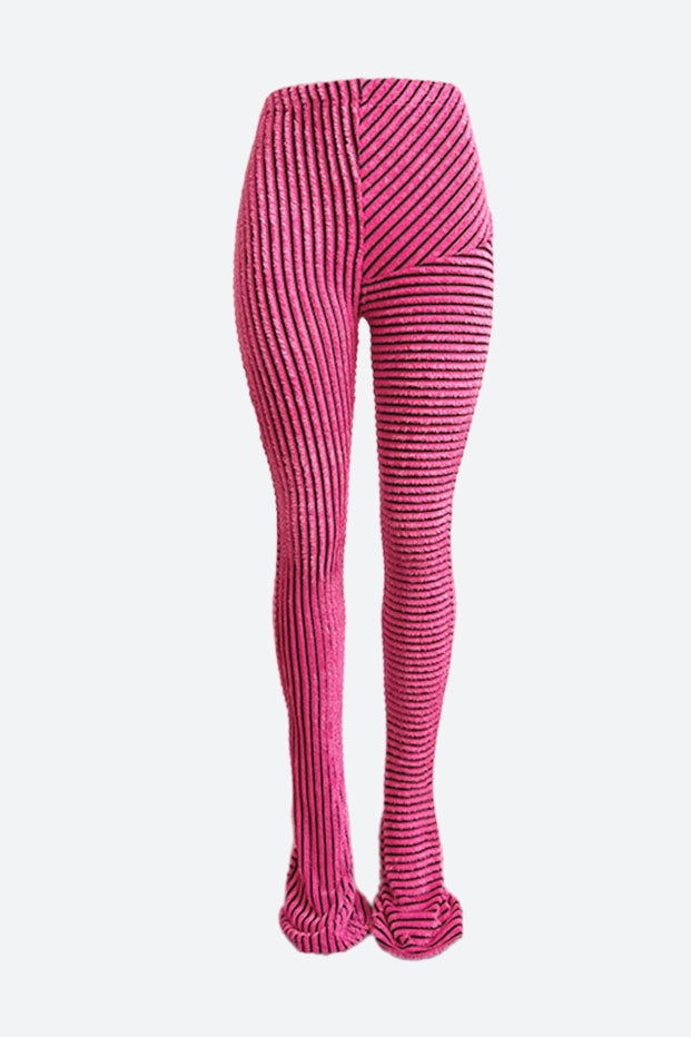 Striped Fuzzy Leggings Lavish Daily
