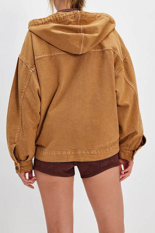 Half Zip Denim Hoodie Pullover Jacket Lavish Daily