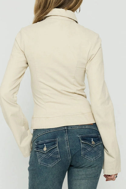 Fitted Zip-Front Utility Jacket Lavish Daily