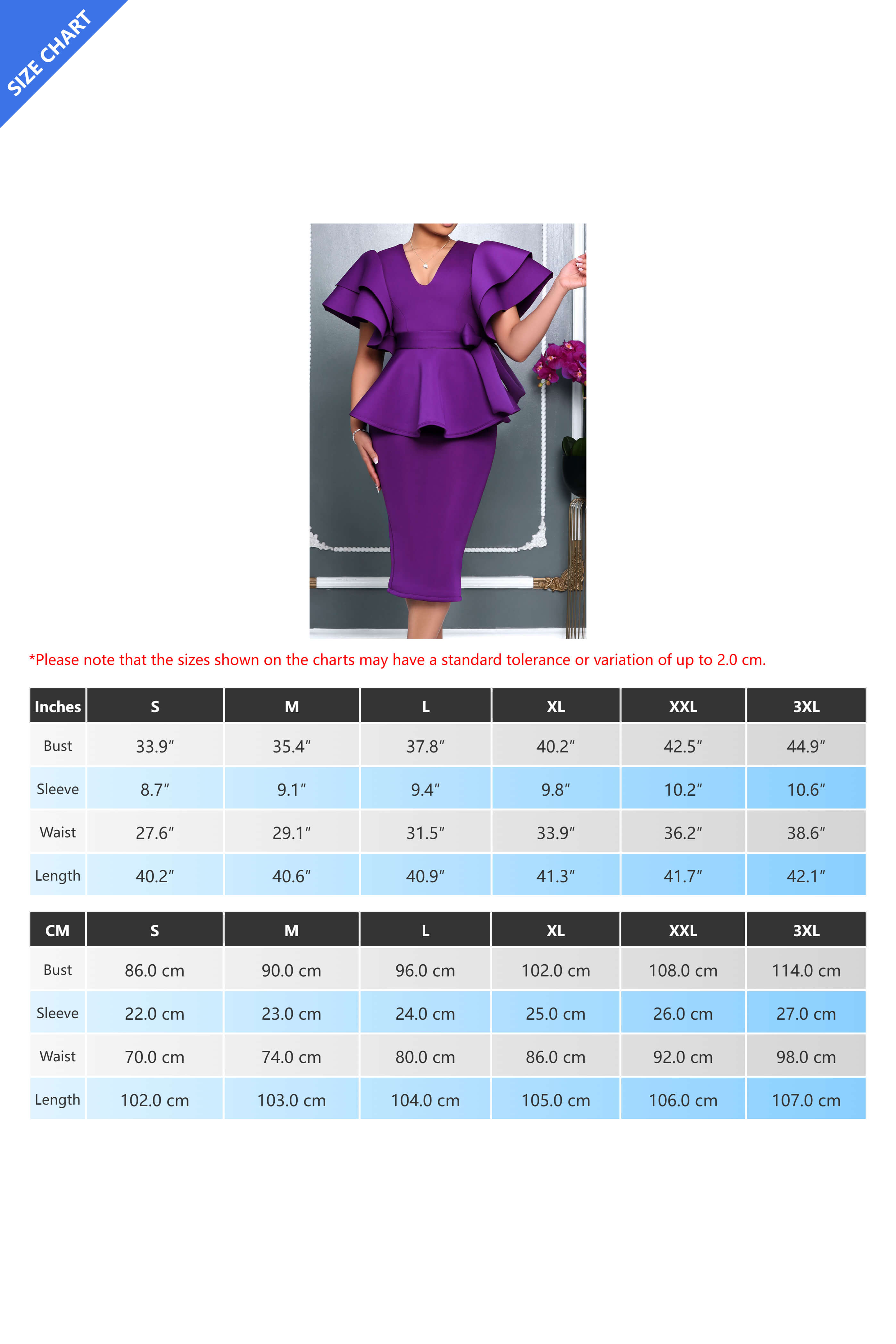 V-Neck Peplum Midi Dress Lavish Daily