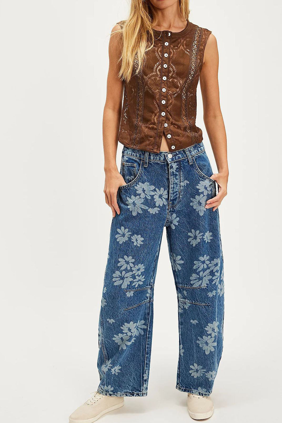 Street Style Plain Long Oversized Jeans Lavish Daily