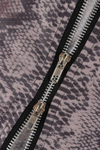 Snake Zip Ruched Top and Pants Set LavishDaily