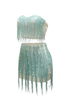 Strapless Top & Fringe Skirt Set Lavish Daily