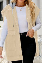Vintage Denim Vest with Detachable Hood Lavish Daily