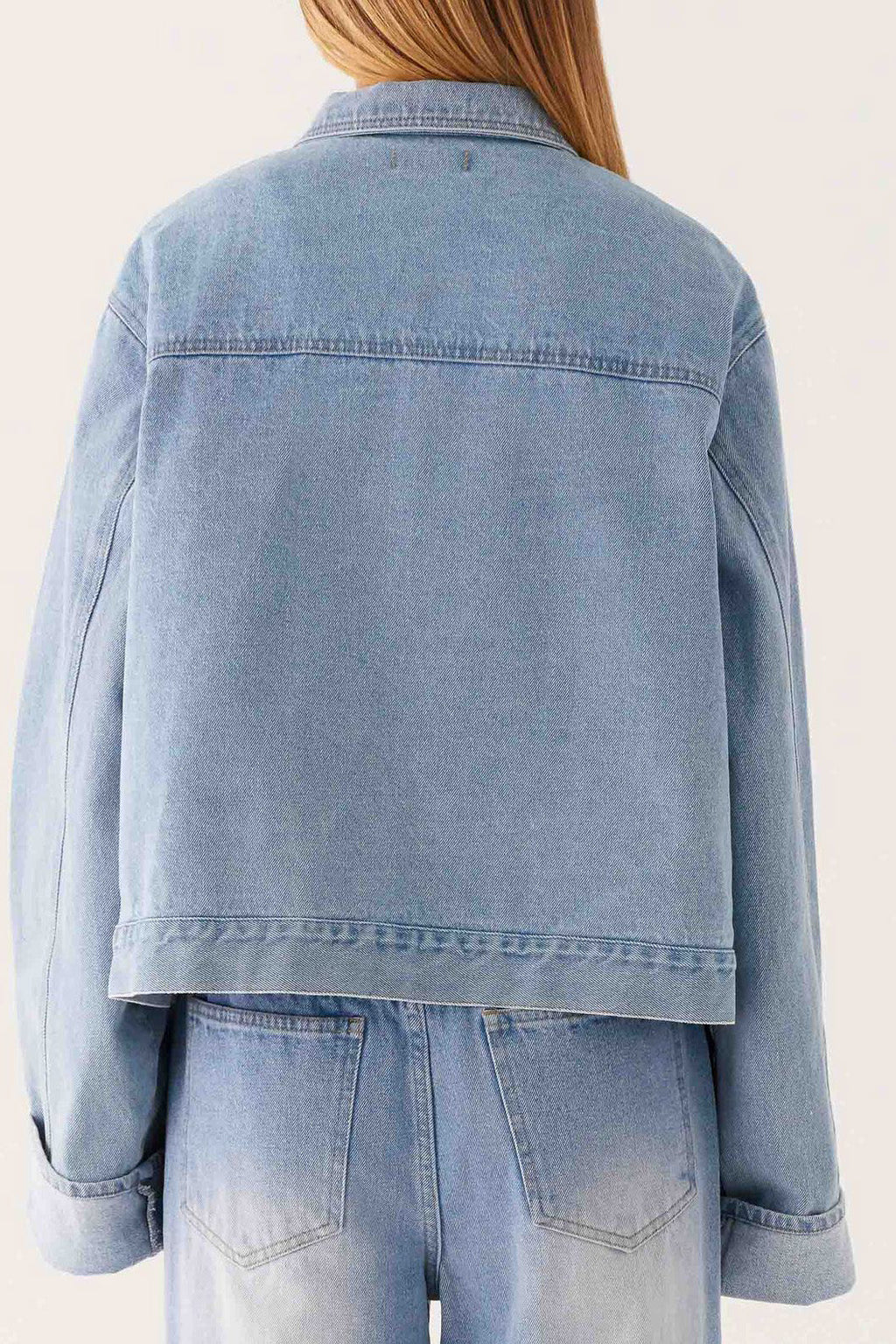 Collared Comfortable Casual Denim Jacket Lavish Daily