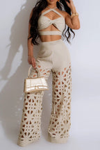 Twist Bralette & Cutout Pants Sets Lavish Daily