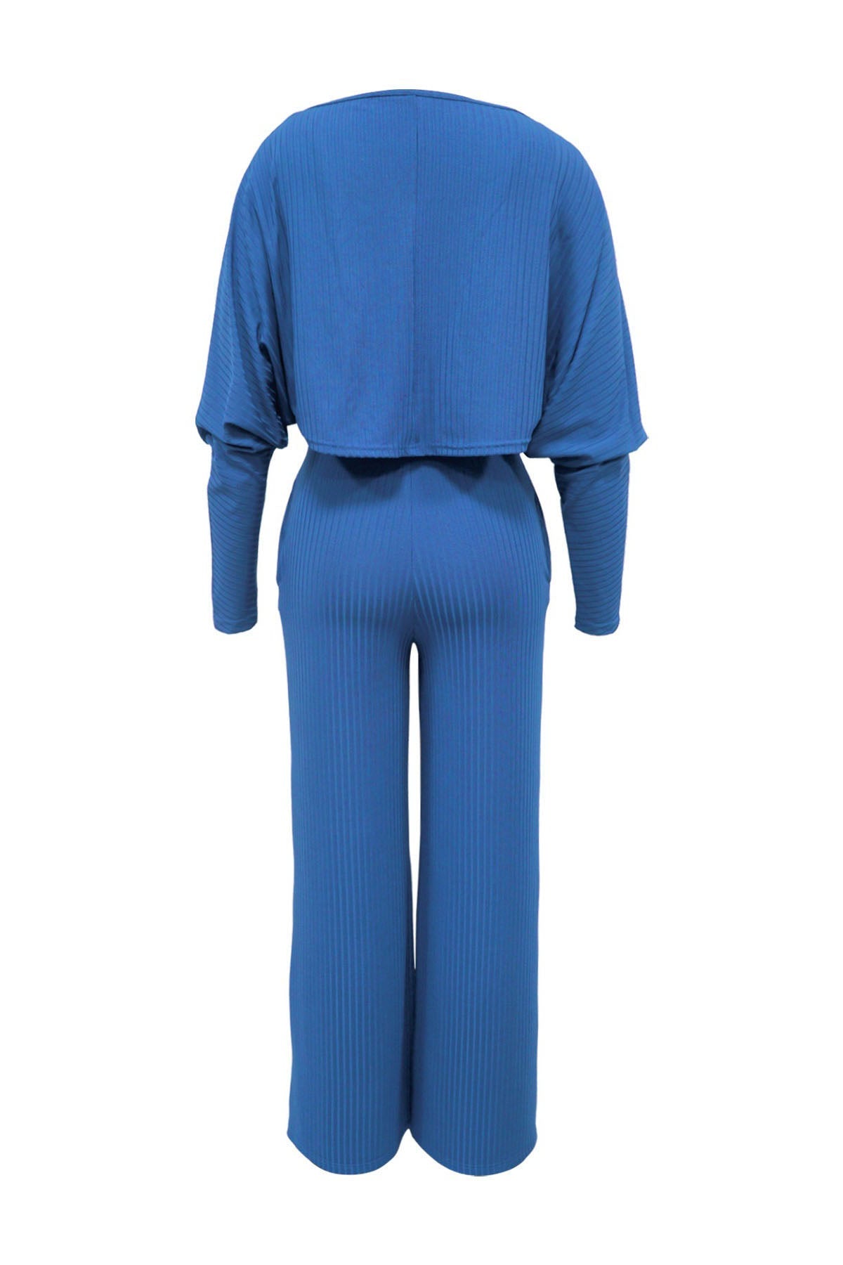 2-Piece Ribbed Knit Tank Jumpsuit & Cropped Top Set Lavish Daily