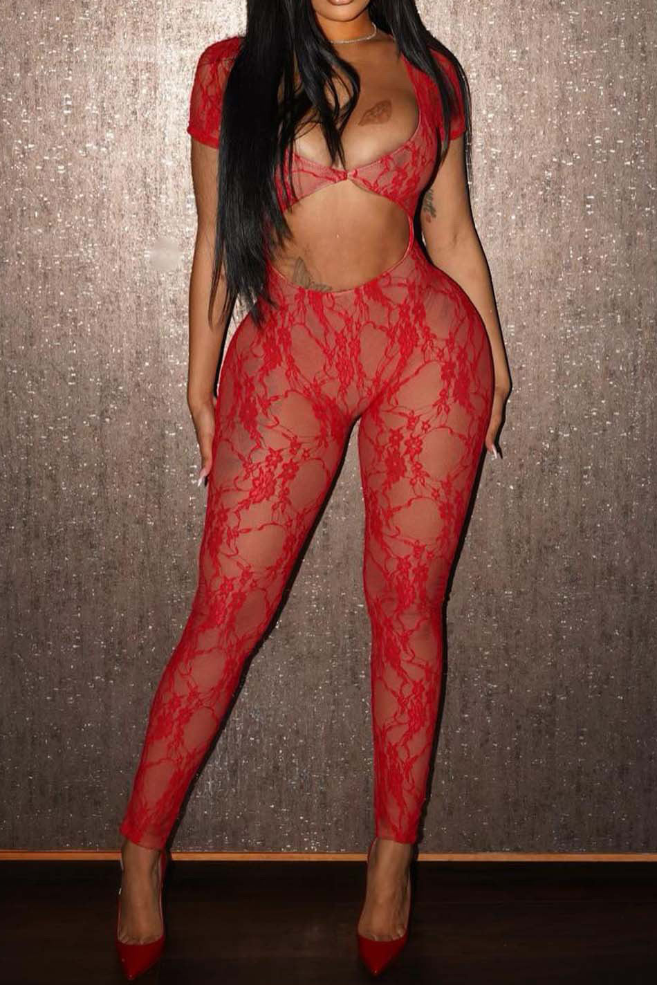 Mesh Jumpsuit Lavish Daily